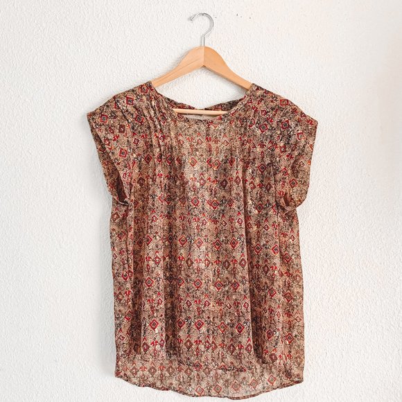 Alice Blue Tops - NWT Alice Blue | Patterned Short Sleeve Blouse